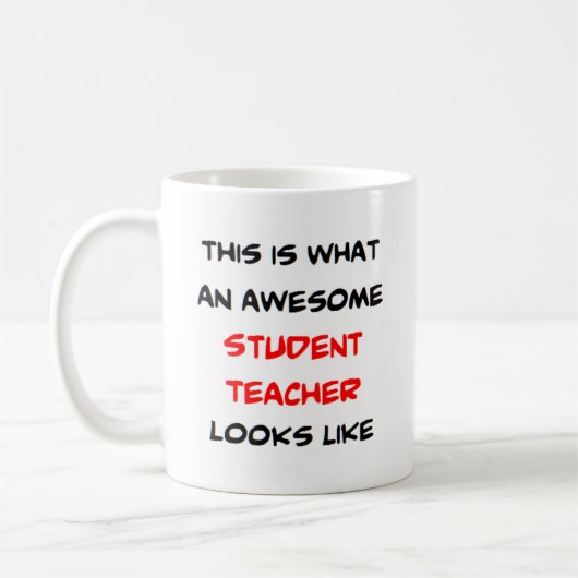 leraar student, geweldige koffiemok (Links)
