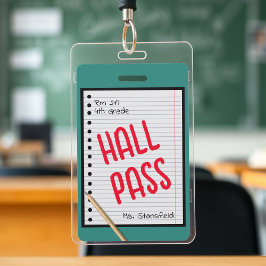 Leraar Student Papieren Klaslokaal Toilet Gang Pas Badge