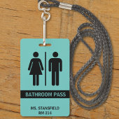 Leraar Student School Restroom Badkamer Pass Badge