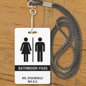 Leraar Student School Restroom Badkamer Pass Badge