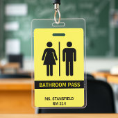 Leraar Student School Restroom Badkamer Pass Badge