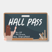 Leraar Student Schoolbord Klaslokaal Hal Pas Badge (Voorzijde)