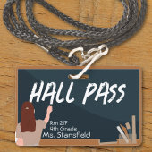 Leraar Student Schoolbord Klaslokaal Hal Pas Badge