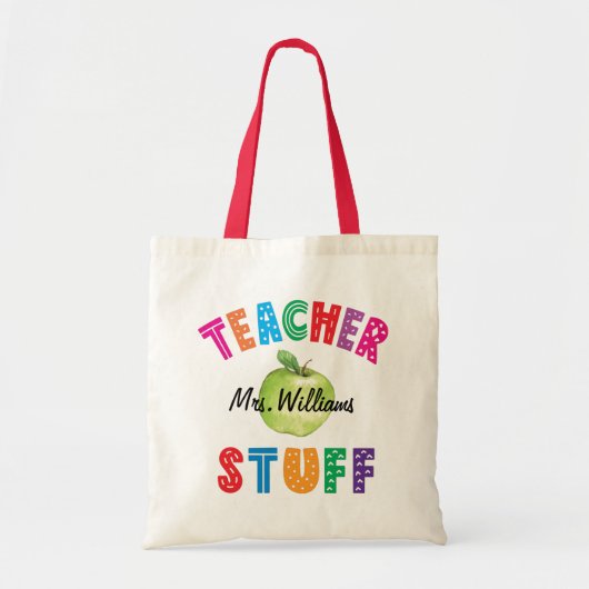 Leraar Stuff Green Apple Tote Bag (Voorkant)