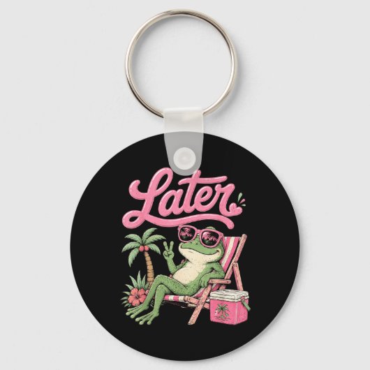 Leraar Summer Frog Tot Later Laatste Schooldag Sleutelhanger (Voorkant)