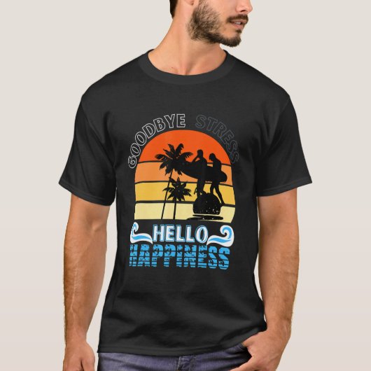 Leraar Summer Goodbye Stress Hallo Gelukkig Einde T-shirt (Voorkant)