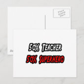 Leraar/superheld Briefkaart (Voorkant / Achterkant)