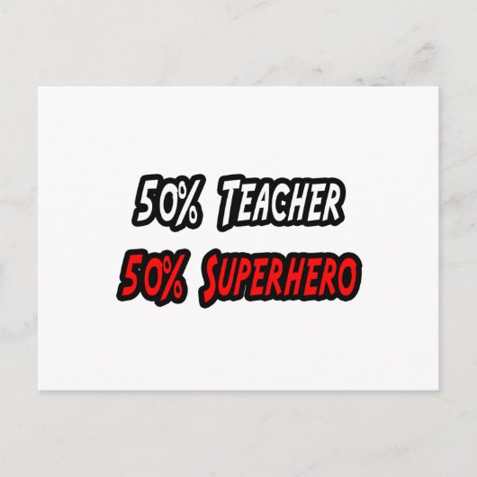 Leraar/superheld Briefkaart (Voorkant)