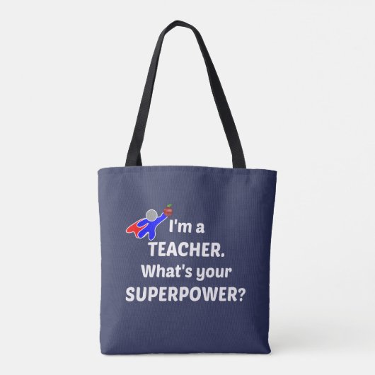 Leraar Superheld Tote Bag (Achterkant)