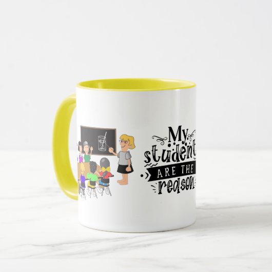 Leraar Superhelden Mijn studenten zijn de reden Mok (Voorkant links)