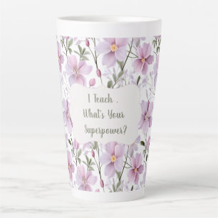 Leraar Superkracht Bloemige Latte Mok
