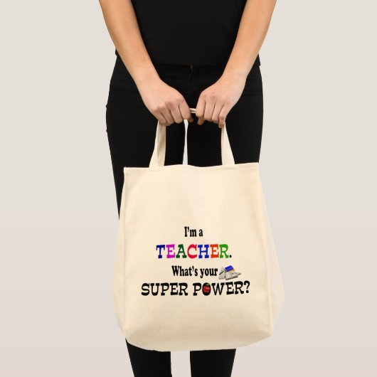 Leraar Superkracht Tote Bag (Voorkant (product))