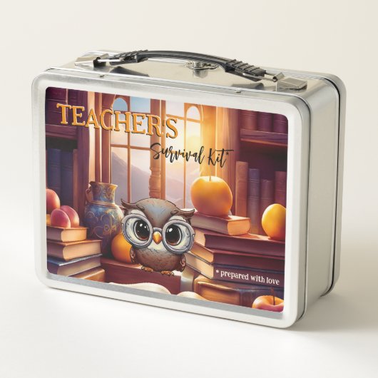 Leraar Survival Kit Uil Boeken Appels (Achterkant)