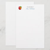 Leraar Sweet Red Apple School Briefpapier (Voorkant / Achterkant)