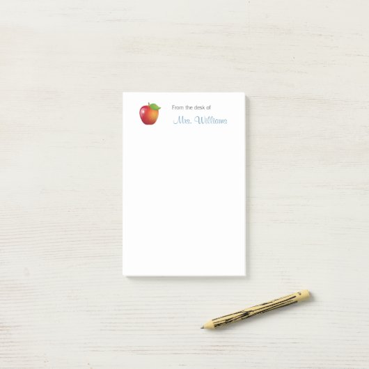 Leraar Sweet Red Apple School Post-it® Notes (Op bureau)