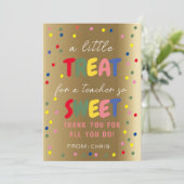 Leraar Sweet Treat Label, Leraar Waardering Bedankkaart (Staand voorkant)