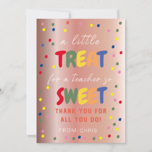 Leraar Sweet Treat Label, Leraar Waardering Bedankkaart