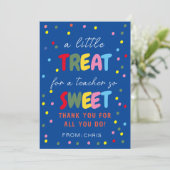 Leraar Sweet Treat Label, Leraar Waardering Bedankkaart (Staand voorkant)