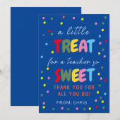 Leraar Sweet Treat Label, Leraar Waardering Bedankkaart (Voorkant / Achterkant)