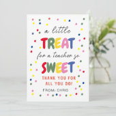 Leraar Sweet Treat Label, Leraar Waardering Feestdagenkaart (Staand voorkant)