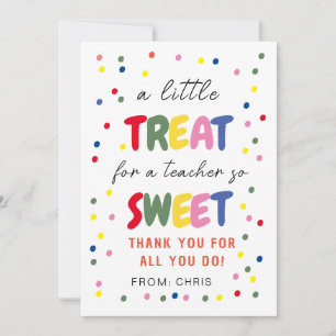 Leraar Sweet Treat Label, Leraar Waardering Feestdagenkaart