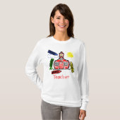 Leraar T Shirt - Schoolhouse en Crayons (Voorkant volledig)