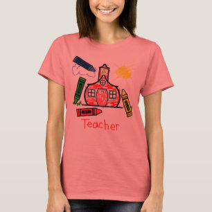 Leraar T Shirt - Schoolhouse en Crayons