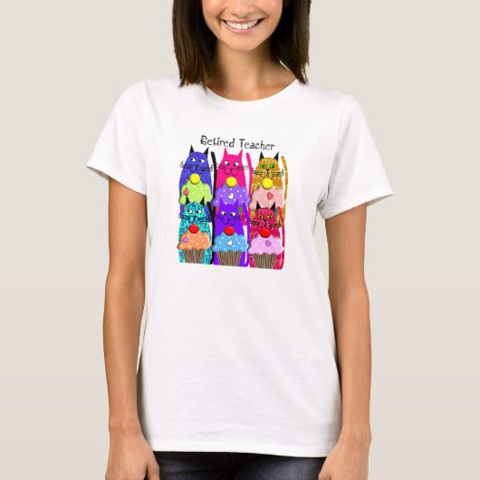 Leraar T-Shirts Whimsical Cats (Voorkant)
