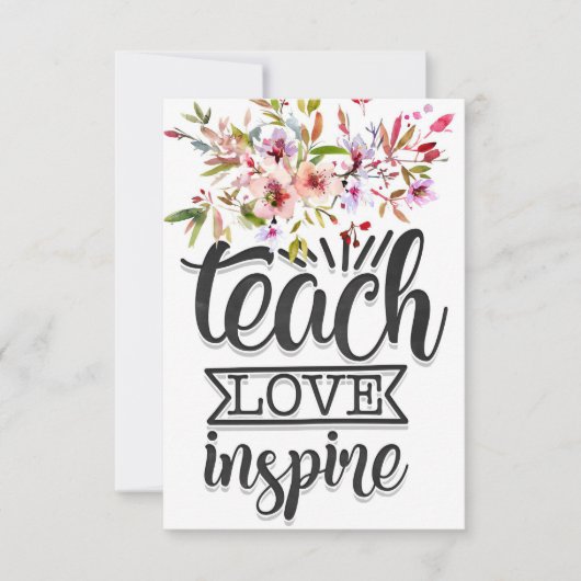 Leraar Teach Love Inspire Bedankkaart (Voorkant)