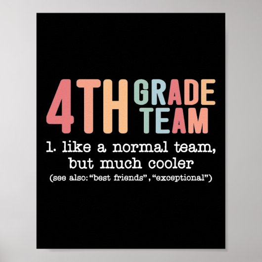 Leraar-team met de vierde klas als een normaal tea poster (Voorkant)