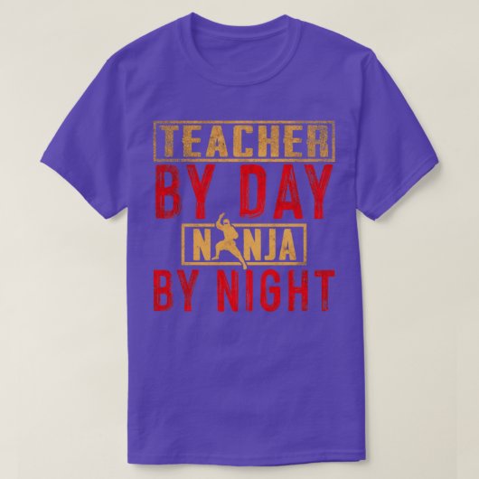 Leraar tegen dag Ninja tegen nacht T-shirt (Design voorkant)