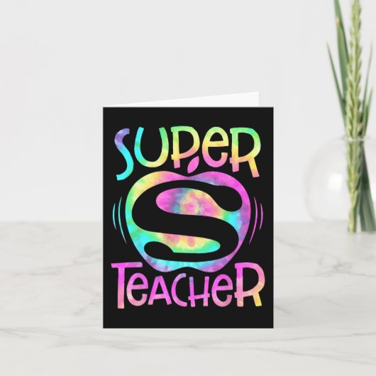 Leraar Terug naar school Apple Tie Dye Funny First Kaart (Voorkant)
