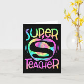 Leraar Terug naar school Apple Tie Dye Funny First Kaart (Gele Bloem)