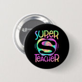 Leraar Terug naar school Apple Tie Dye Funny First Ronde Button 5,7 Cm (Voorkant /achterkant)