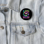 Leraar Terug naar school Apple Tie Dye Funny First Ronde Button 5,7 Cm (In situ)