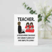 Leraar terug naar school briefkaart (Staand voorkant)