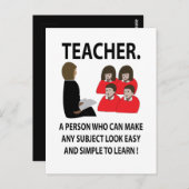 leraar terug naar school citaat typografie leraar briefkaart (Voorkant / Achterkant)