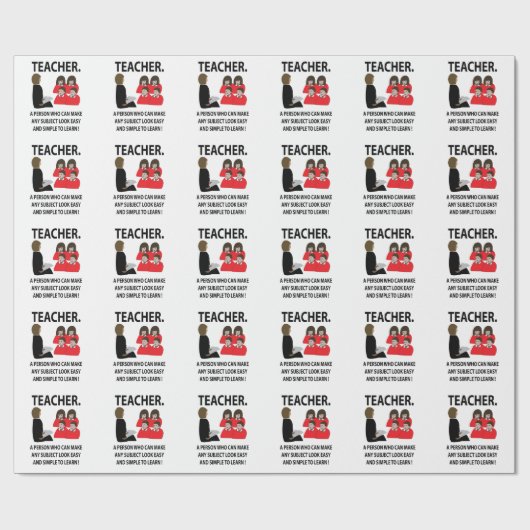 leraar terug naar school citaat typografie leraar cadeaupapier (Vlak)