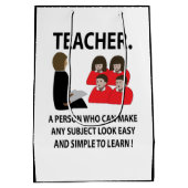 leraar terug naar school citaat typografie leraar medium cadeauzakje (Achterkant)