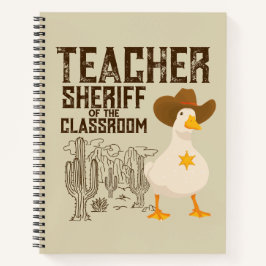 Leraar Terug naar school Cowboy Retro Goose Funny Notitieboek
