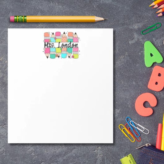Leraar Terug naar school Gepersonaliseerde Rainbow Notitieblok