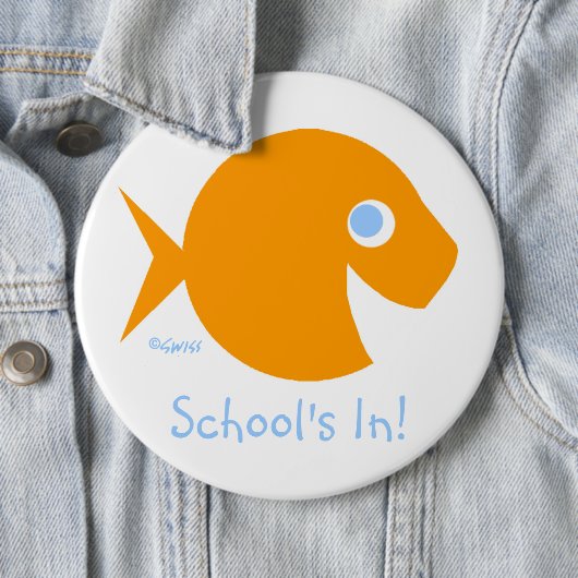 Leraar terug naar school in Cute Goldfish Ronde Button 6,0 Cm (In situ)