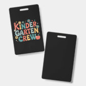 Leraar terug naar school Kindergarten Crew Badge (Voor- en achterkant)