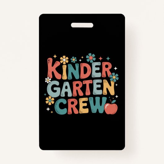 Leraar terug naar school Kindergarten Crew Badge (Voorkant)