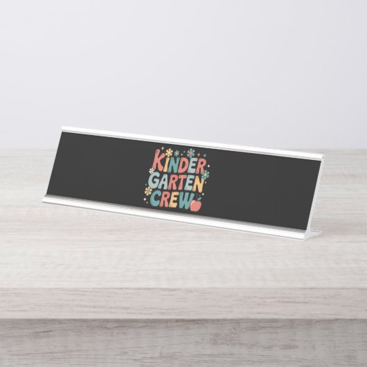 Leraar terug naar school Kindergarten Crew Bureau Naambordje (Voorkant)