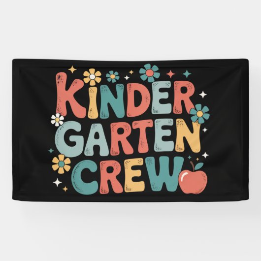 Leraar terug naar school Kindergarten Crew Spandoek (Horizontaal)