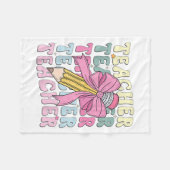 Leraar Terug naar school Leraren Coquette Bow Penc Fleece Deken (Voorkant (Horizontaal))