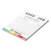 leraar terug naar school schrijven goede baan cust notitieblok (Linkerzijde)