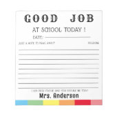 leraar terug naar school schrijven goede baan cust notitieblok (Voorkant)