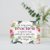 Leraar terug naar schoolcadeau Teacher Welkomsttek Briefkaart (Staand voorkant)